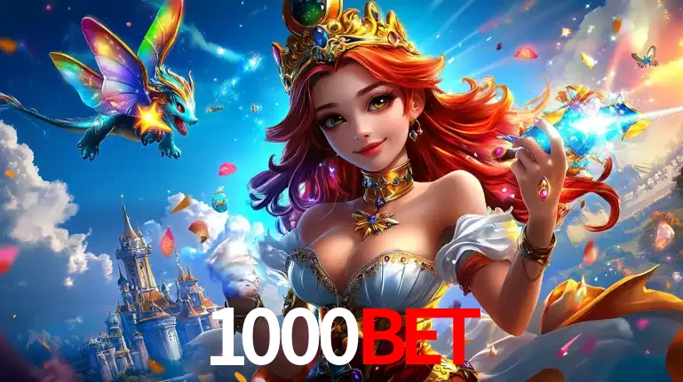 A princesa de um reino de fantasia mágico, com seu pequeno dragão, apresentando um mundo de prêmios encantados nos jogos de caça-níqueis do cassino 1000BET.